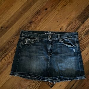 Seven for all mankind frayed denim skirt size 30